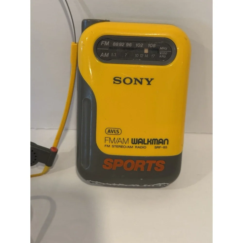 Sony Sports Walkman SRF-85 Radio Bundle w/ MDR-W15 Headphones Set